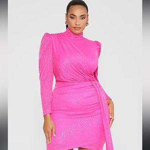 Fashion to Figure Plus Size Miranda Puff Shoulder Sequin Dress